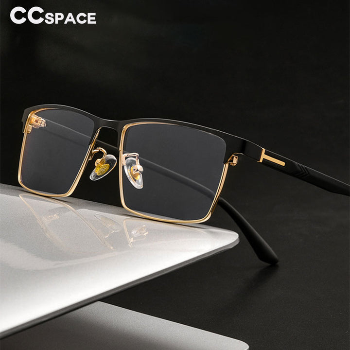CCSpace Men's Full Rim Square Acetate Alloy Eyeglasses 55739 Full Rim CCspace   