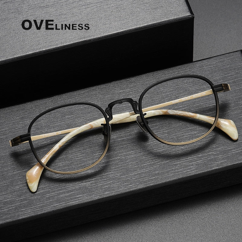 Oveliness Unisex Full Rim Square Titanium Eyeglasses 80866 Full Rim Oveliness   