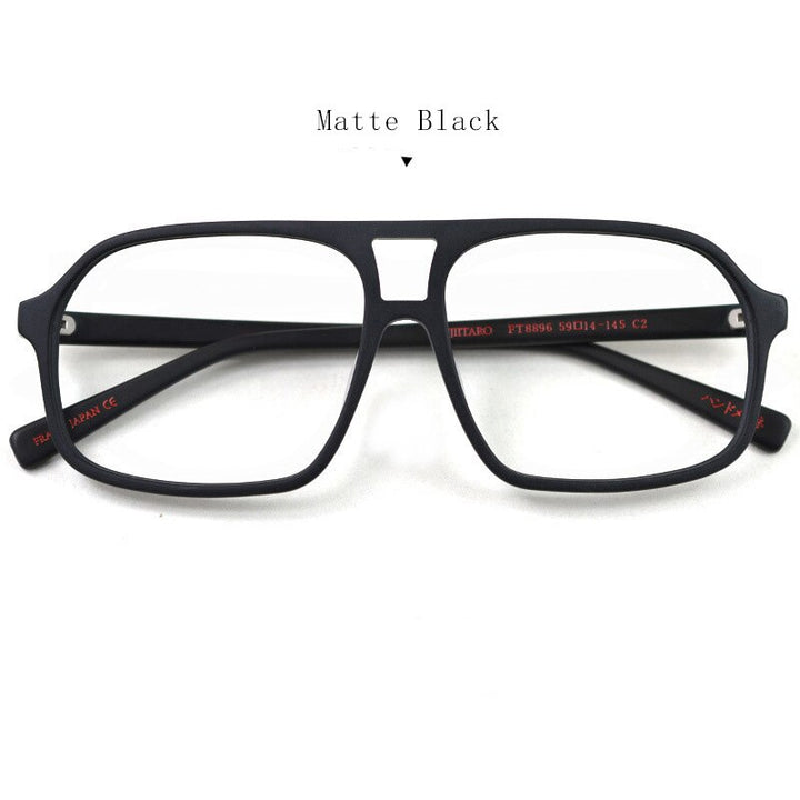 Hdcrafter Unisex Full Rim Square Double Bridge Acetate Tr 90 Eyeglasses Ft8896 Full Rim Hdcrafter Eyeglasses matte black  