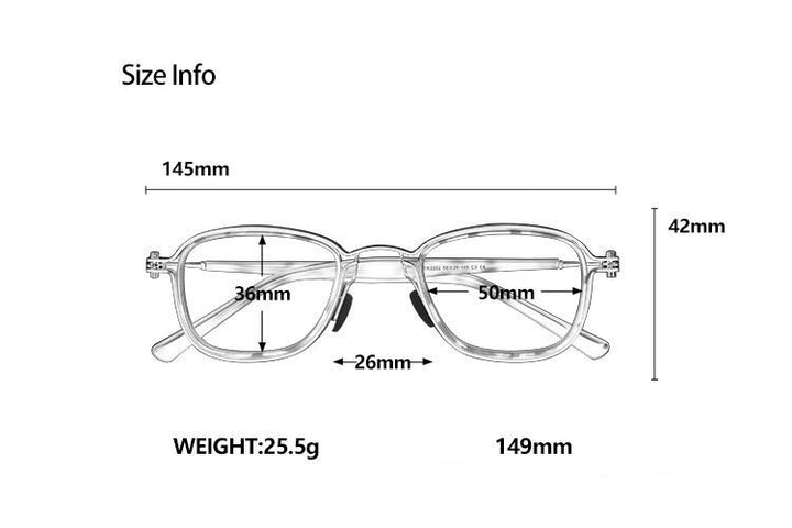Cubojue Unisex Full Rim Small Irregular Square Acetate Alloy Myopic Reading Glasses Reading Glasses Cubojue   
