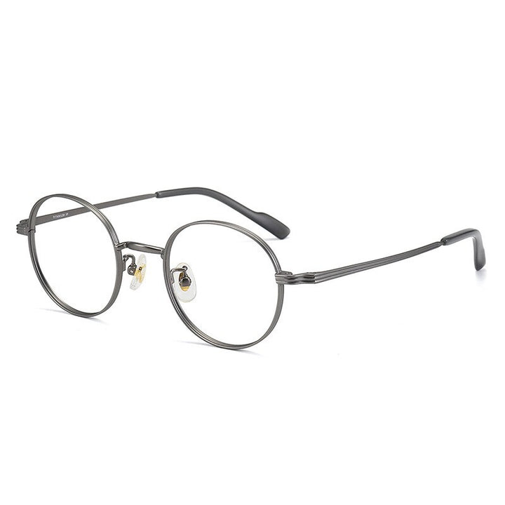 Cubojue Unisex Full Rim Small Round Thick Rim Titanium Hyperopic Reading Glasses Reading Glasses Cubojue   