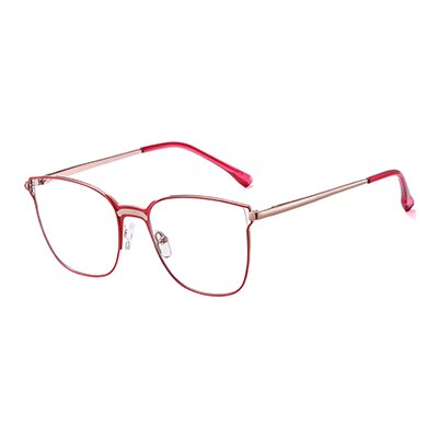 Ralferty Women's Full Rim Square Cat Eye Alloy Eyeglasses F95392 Full Rim Ralferty C3 Red China 