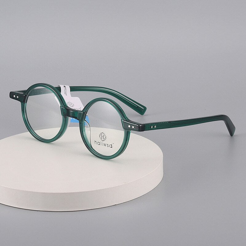 Cubojue Unisex Full Rim Small Round Acetate Hyperopic Reading Glasses Hlswdb Reading Glasses Cubojue 0 Green 