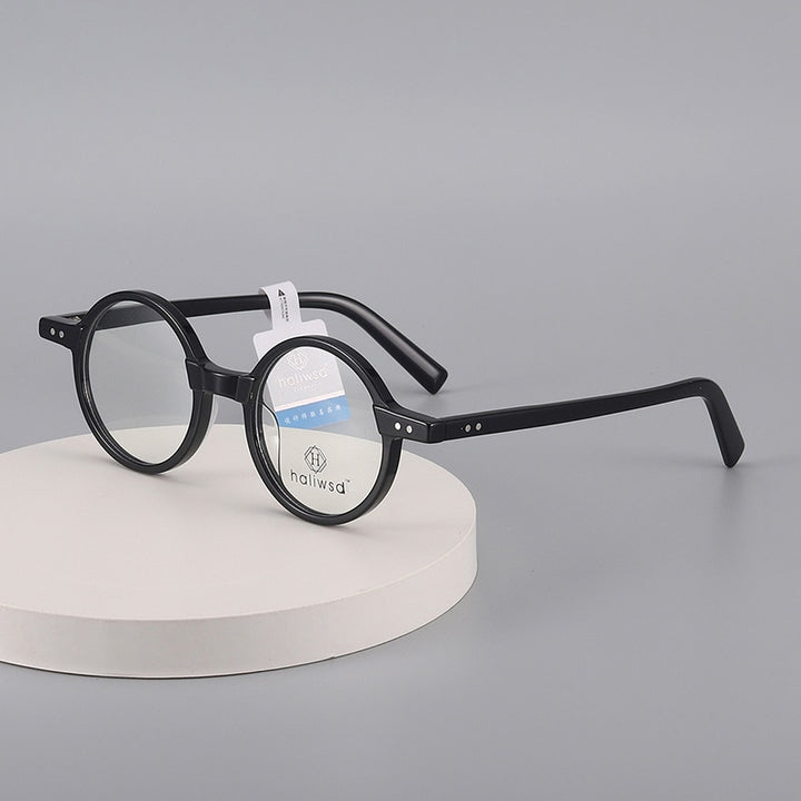 Cubojue Unisex Full Rim Small Round Acetate Hyperopic Reading Glasses Hlswdb Reading Glasses Cubojue 0 Black 