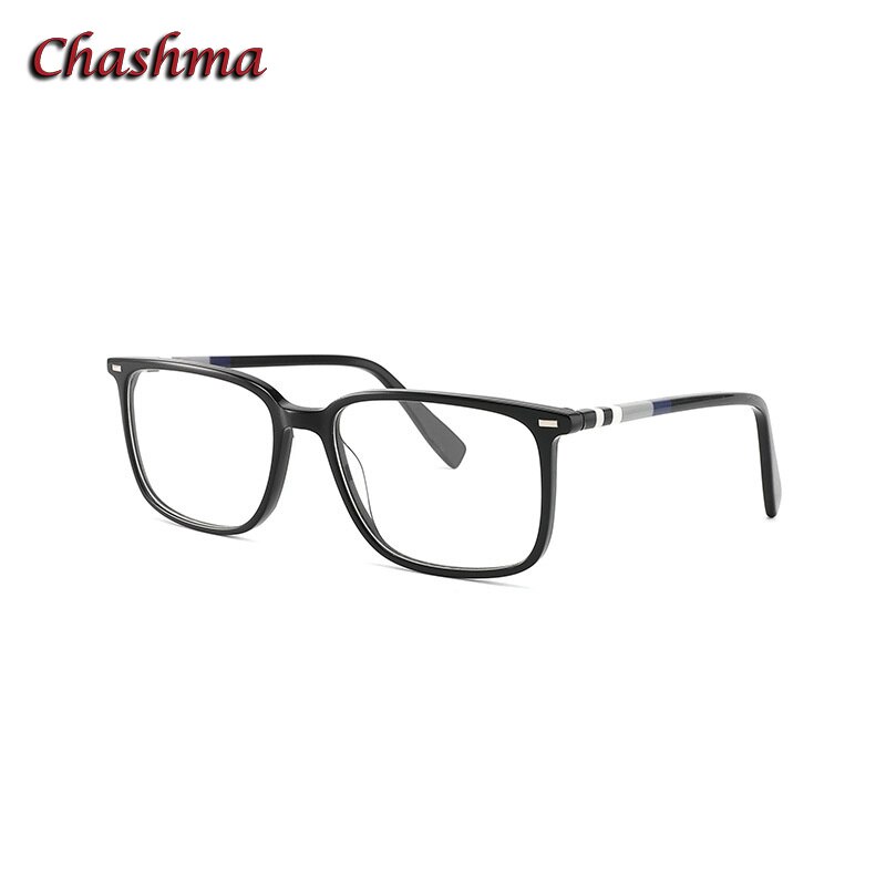 Chashma Ochki Unisex Full Rim Square Rectangle Acetate Eyeglasses 9021 Full Rim Chashma Ochki Black  