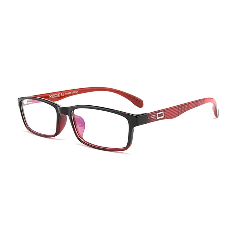 Zirosat Unisex Full Rim Square Tr 90 Eyeglasses 2300 Full Rim Zirosat red  