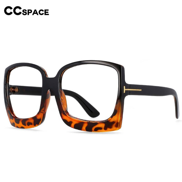 CCSpace Women's Full Rim Oversized Square Resin Frame Eyeglasses 54480 Full Rim CCspace   