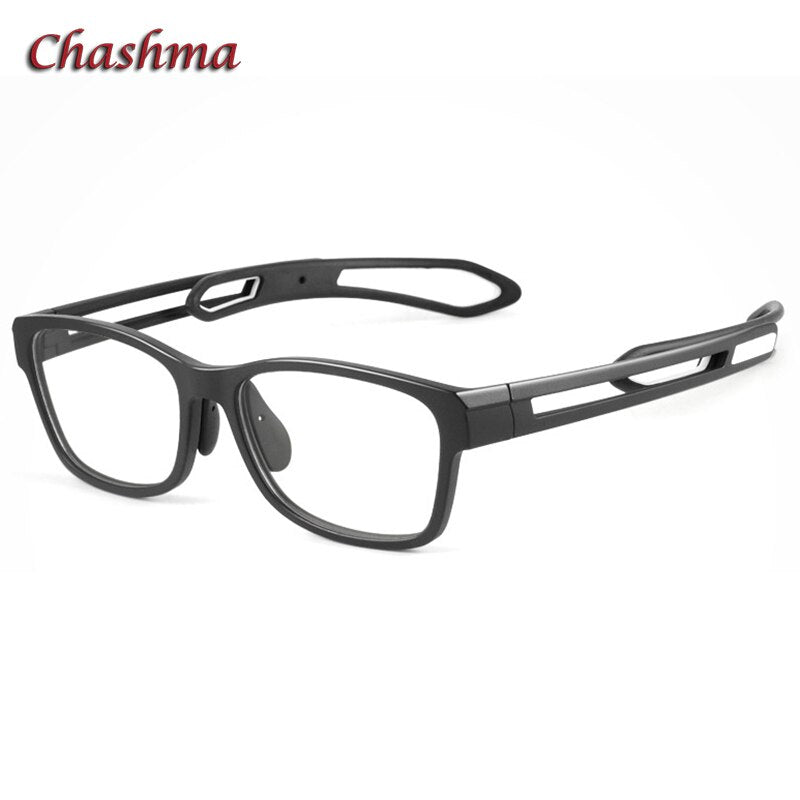Chashma Ochki Unisex Full Rim Square Tr 90 Titanium Sport Eyeglasses 1927 Sport Eyewear Chashma Ochki Black  