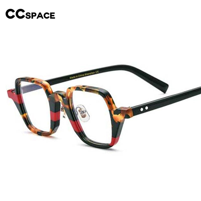 CCSpace Unisex Full Rim Square Cat Eye Acetate Frame Eyeglasses 54563 Full Rim CCspace   