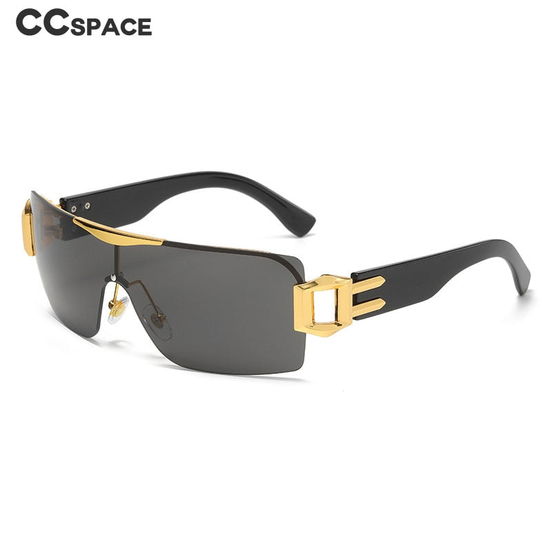 CCSpace Unisex Rimless Oversized Square Tr 90 One Lens UV400 Sunglasses 56326 Sunglasses CCspace Sunglasses   