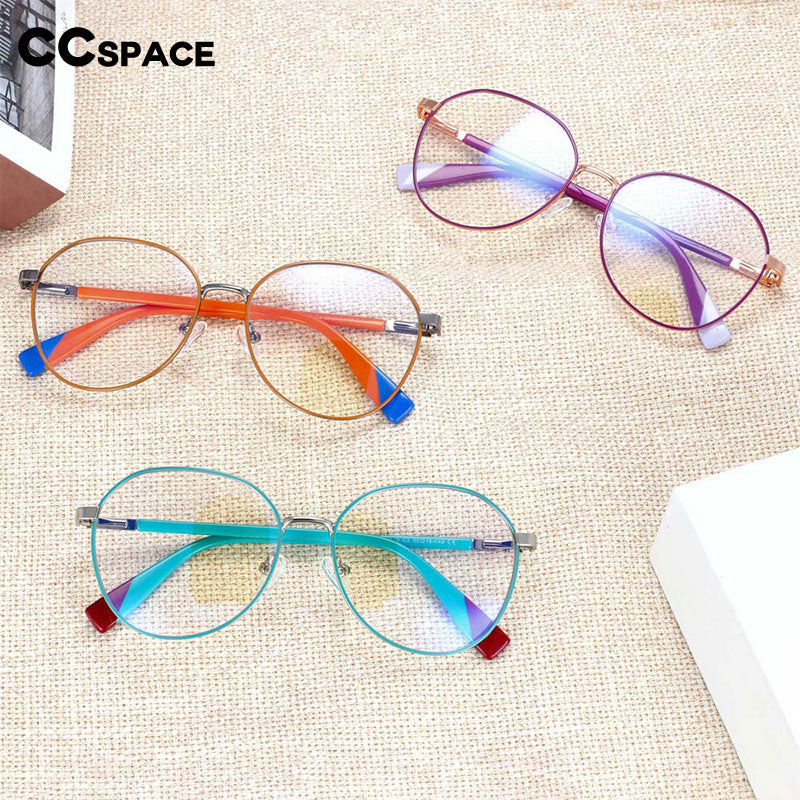 CCSpace Women's Full Rim Round Acetate Alloy Frame Eyeglasses 54263 Full Rim CCspace   
