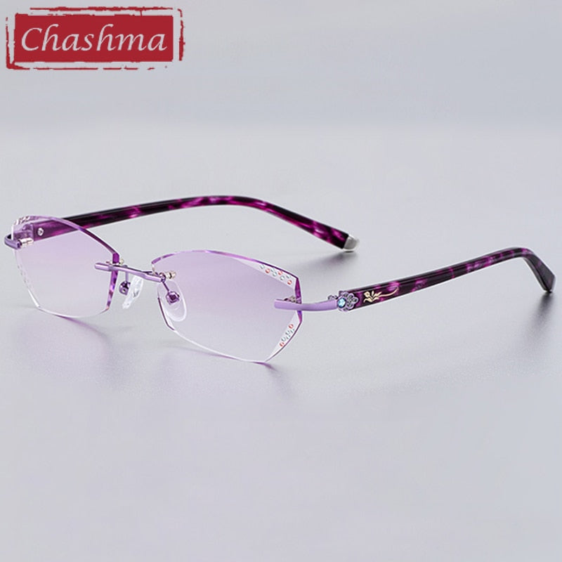 Chashma Women's Rimless Rectangle Titanium Frame Eyeglasses 58069 Rimless Chashma   