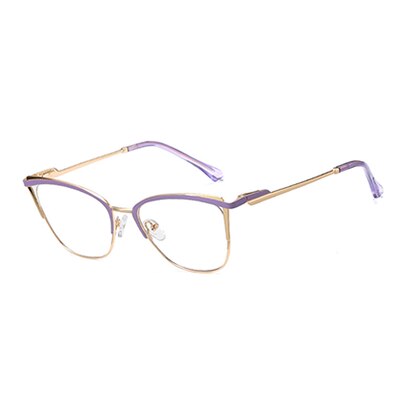 Ralferty Women's Full Rim Square Cat Eye Tr 90 Acetate Alloy Eyeglasses F95387 Full Rim Ralferty C6 Purple China 