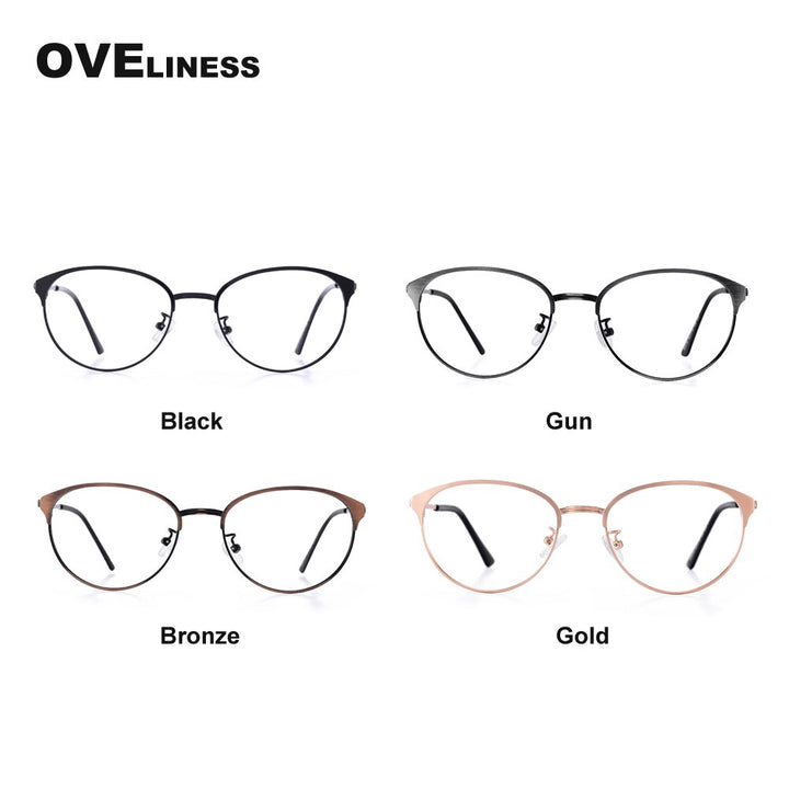 Oveliness Unisex Full Rim Round Alloy Eyeglasses 52018 Full Rim Oveliness   