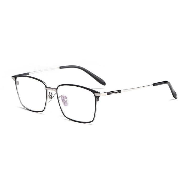 Hotochki Unisex Full Rim Square Titanium Frame Eyeglasses L1831 Full Rim Hotochki black and silver  