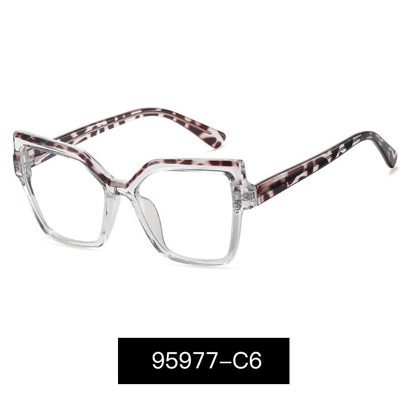 Hotony Women's Full Rim Square Cat Eye Alloy Eyeglasses 95977 Full Rim Hotony C6  