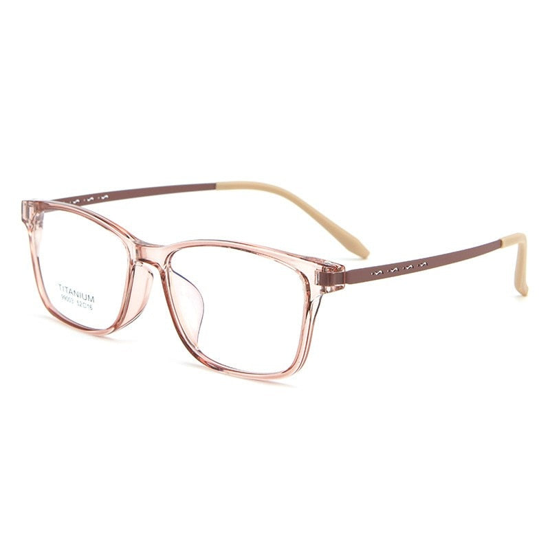 KatKani Unisex Full Rim Square Big Tr 90 Titanium Eyeglasses 99003t Full Rim KatKani Eyeglasses Tea  