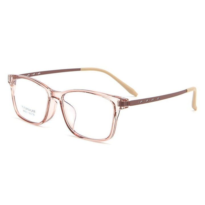 KatKani Unisex Full Rim Square Big Tr 90 Titanium Eyeglasses 99003t Full Rim KatKani Eyeglasses Tea  