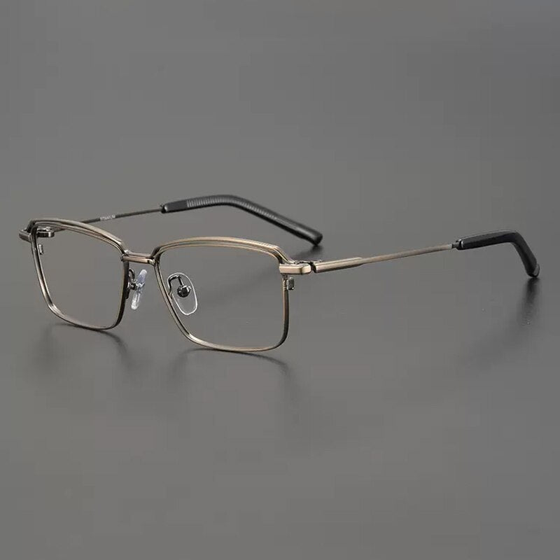 Gatenac Unisex Full Rim Square Titanium Eyeglasses Gxyj906 Full Rim Gatenac Bronze  