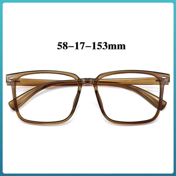 Cubojue Unisex Full Rim Large Square Tr 90 Titanium Frame Eyeglasses Full Rim Cubojue   