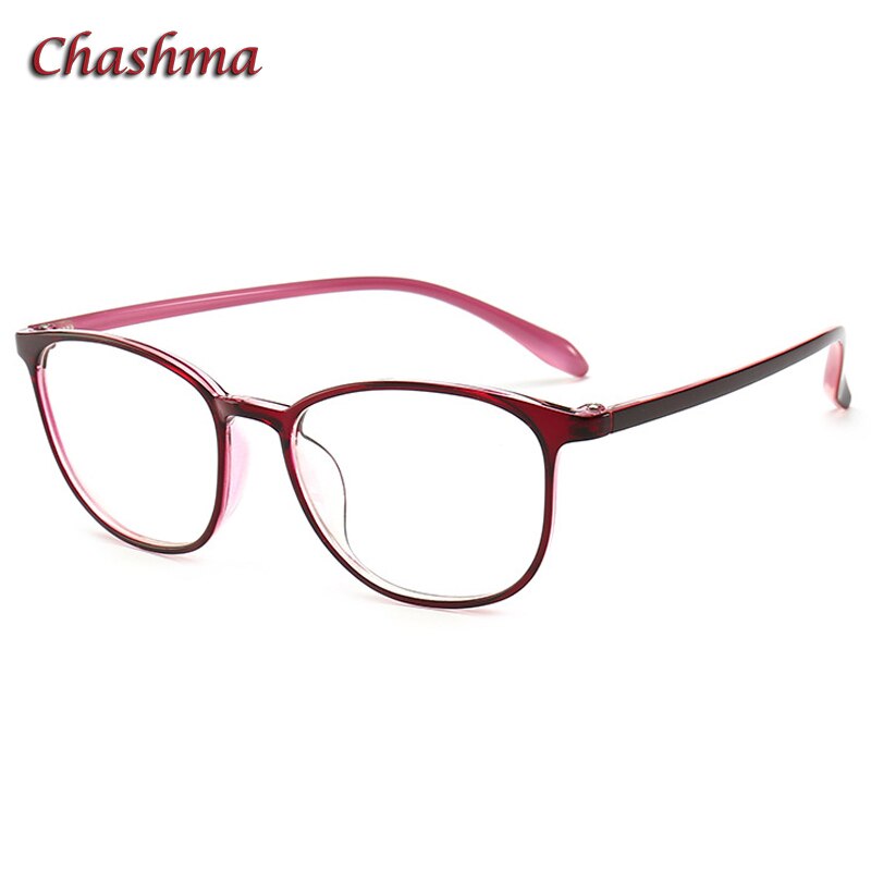 Chashma Unisex Full Rim Round TR 90 Titanium Frame Eyeglasses Full Rim Chashma Black Pink  