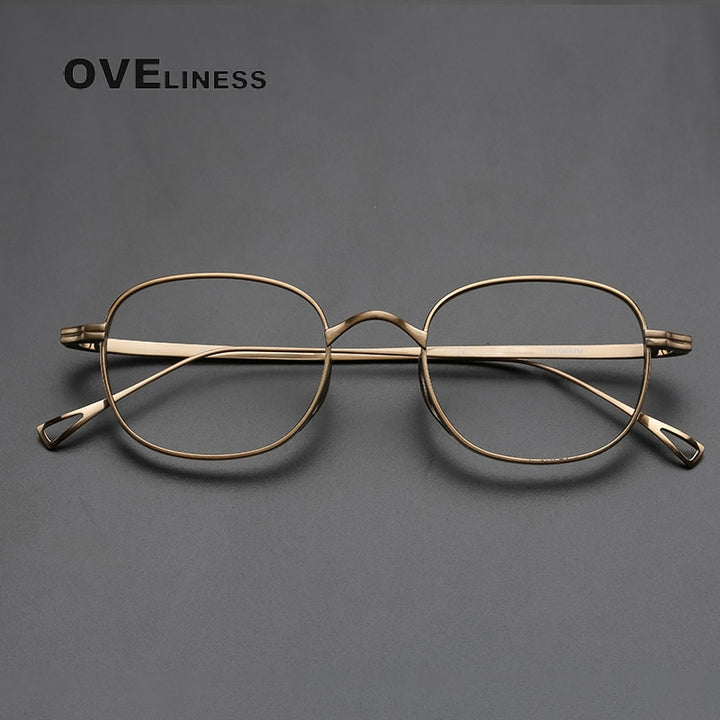 Oveliness Unisex Full Rim Round Titanium Eyeglasses 10518s Full Rim Oveliness Bronze  