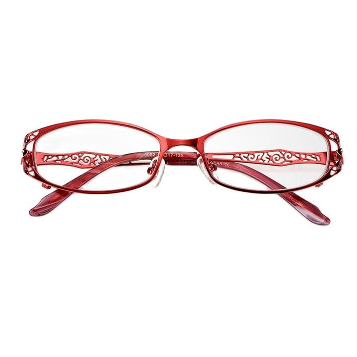 Chashma Ochki Women's Full Rim Oval Rectangle Stainless Steel Eyeglasses 8982 Full Rim Chashma Ochki   