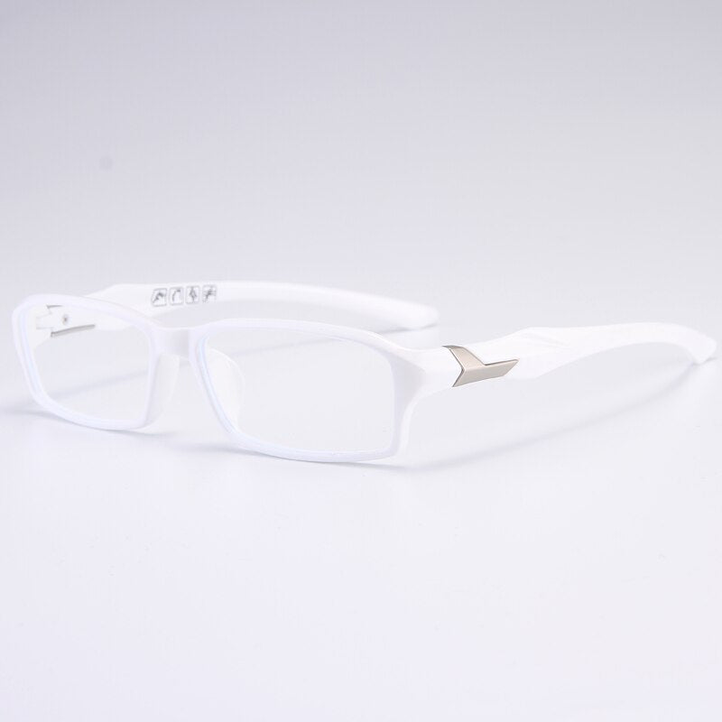 Zirosat Men's Full Rim Rectangle Tr 90 Sport Eyeglasses 6059 Full Rim Zirosat white  