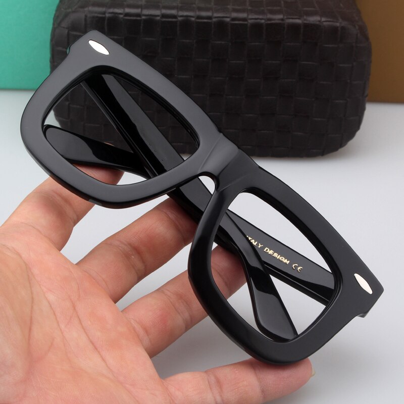 Cubojue Unisex Full Rim Thick Square Tr 90 Titanium Myopic Reading Glasses Reading Glasses Cubojue   