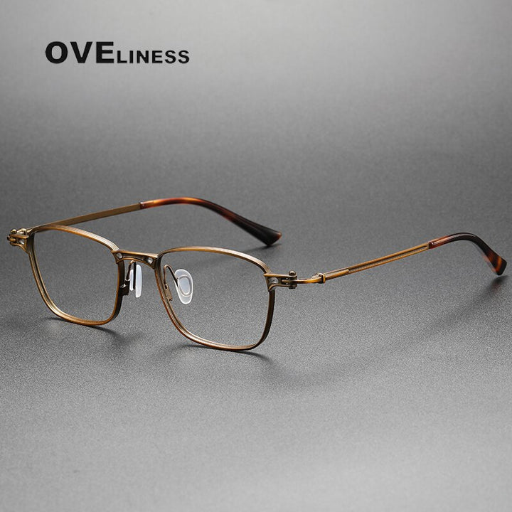 Oveliness Unisex Full Rim Square Titanium Eyeglasses 5890 Full Rim Oveliness bronze  