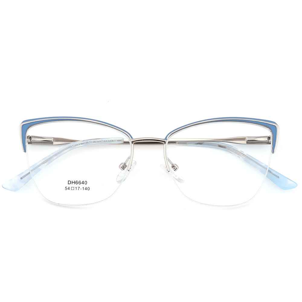 Laoyehui Women's Full Rim Square Cat Eye Alloy Hyperopic Reading Glasses Anti Blue Light 6640 Reading Glasses Laoyehui   
