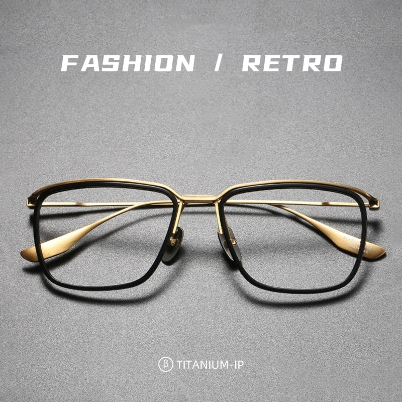 Yimaruli Men's Full Rim Big Square Titanium Eyeglasses Dt106 Full Rim Yimaruili Eyeglasses   