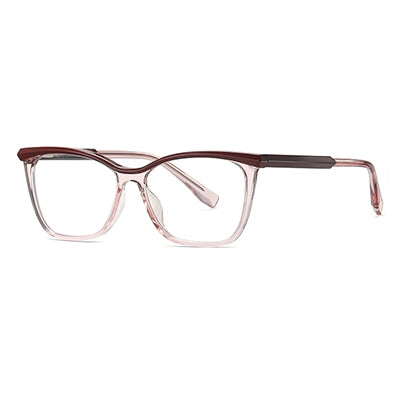 Ralferty Women's Full Rim Square Cat Eye Tr 90 Acetate Eyeglasses D3517 Full Rim Ralferty C2 Pink - Red China 