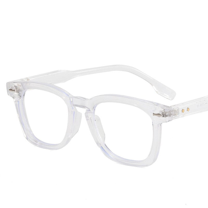 CCspace Unisex Full Rim Square Acetate Eyeglasses 55547 Full Rim CCspace Clear China 