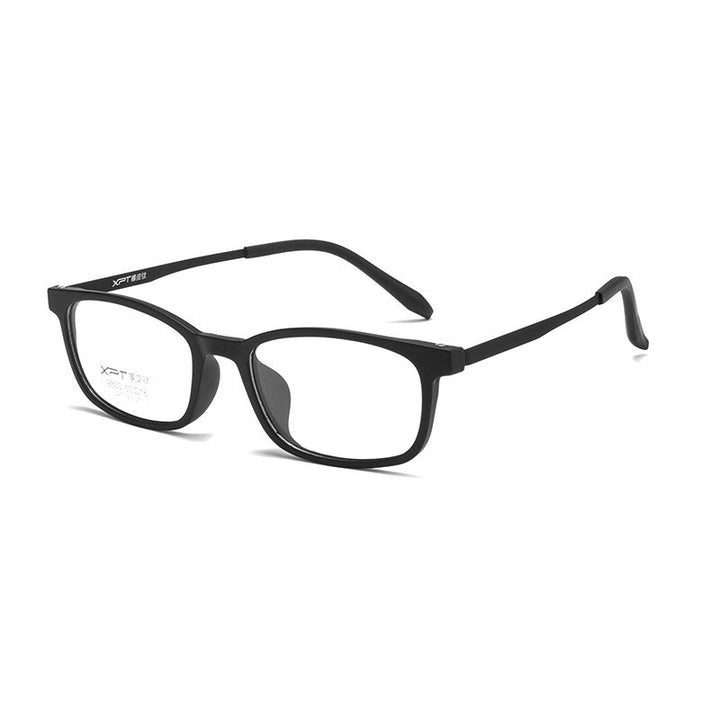 Yimaruili Unisex Full Rim Small Square Tr 90 Titanium Eyeglasses 9833XP Full Rim Yimaruili Eyeglasses Black  