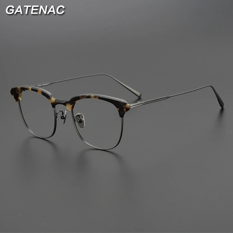 Gatenac Unisex Full Rim Square Tr 90 Titanium Eyeglasses Gxyj967 Full Rim Gatenac   