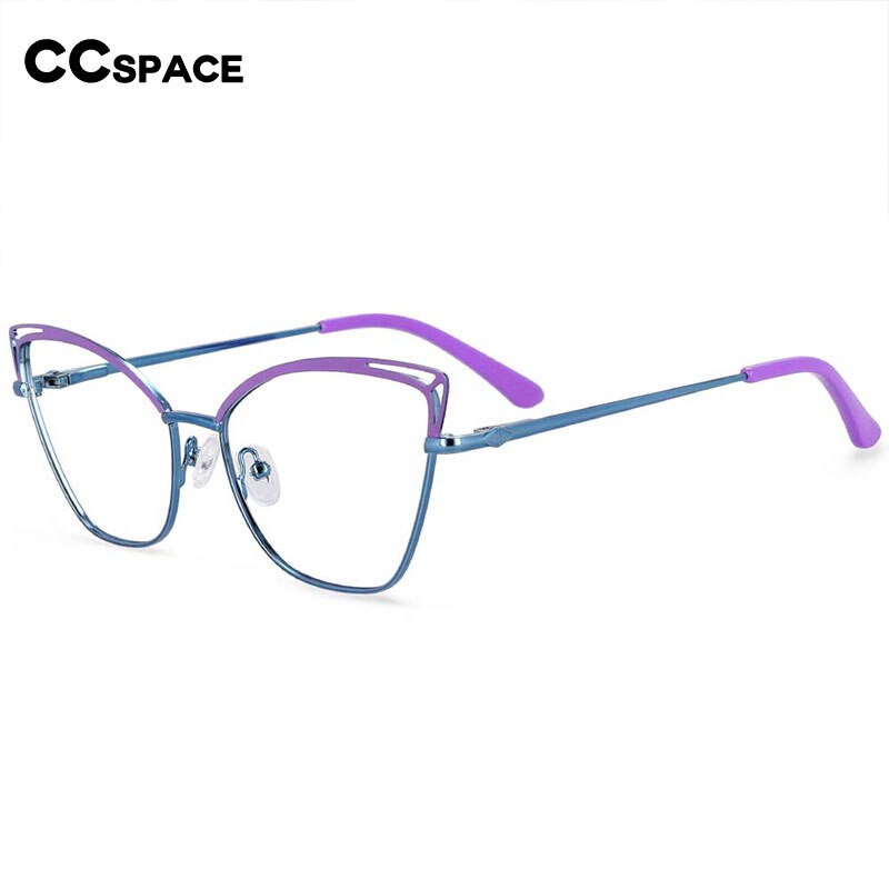 CCSpace Women's Full Rim Cat Eye Alloy Frame Eyeglasses 54264 Full Rim CCspace   