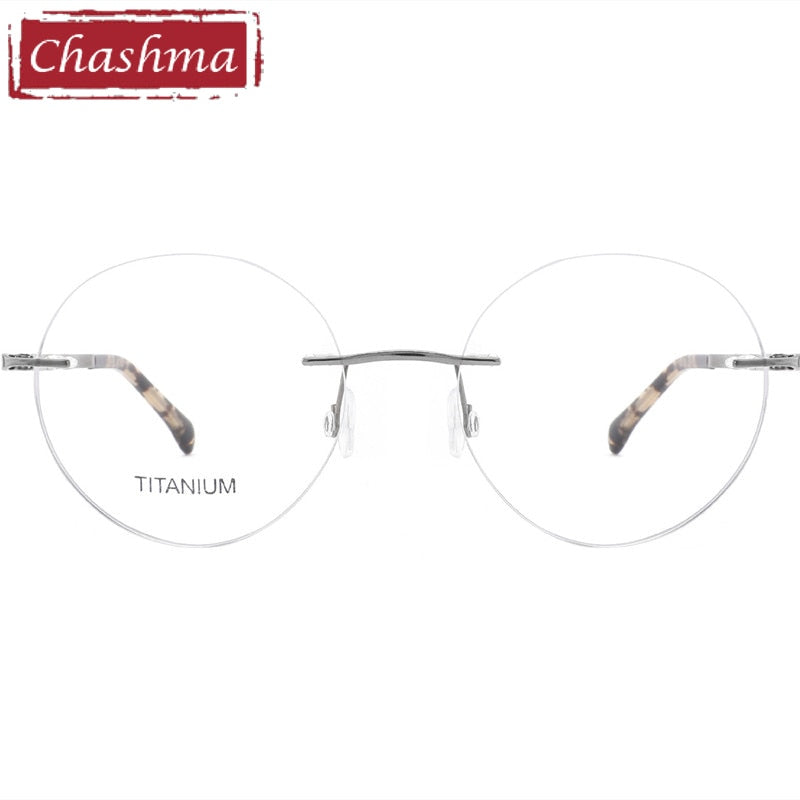 Chashma Ottica Unisex Rimless Round Titanium Eyeglasses 9015 Rimless Chashma Ottica   