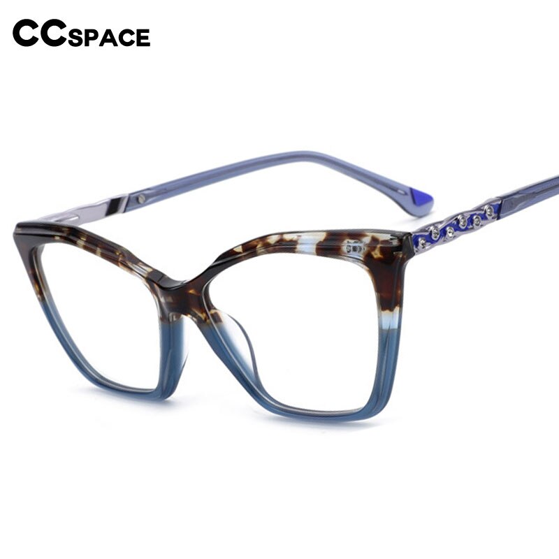 CCspace Women's Full Rim Square Cat Eye Acetate Eyeglasses 55277 Full Rim CCspace   