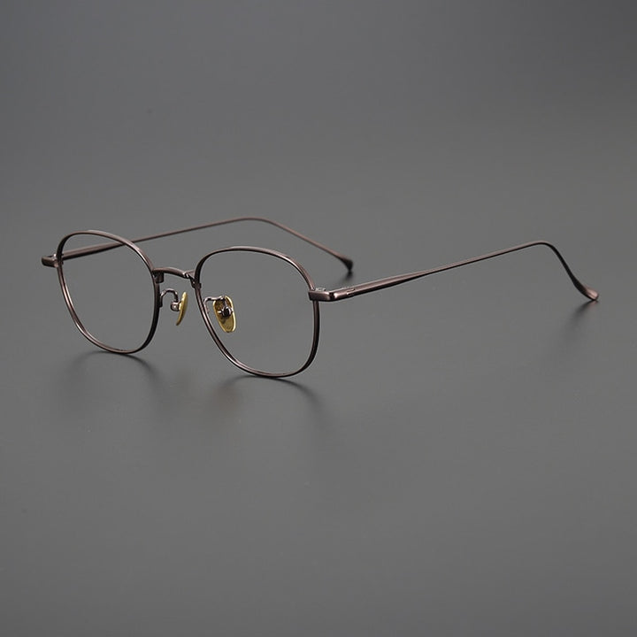 Gatenac Unisex Full Rim Irregular Square Titanium Eyeglasses Gxyj996 Full Rim Gatenac Brown  