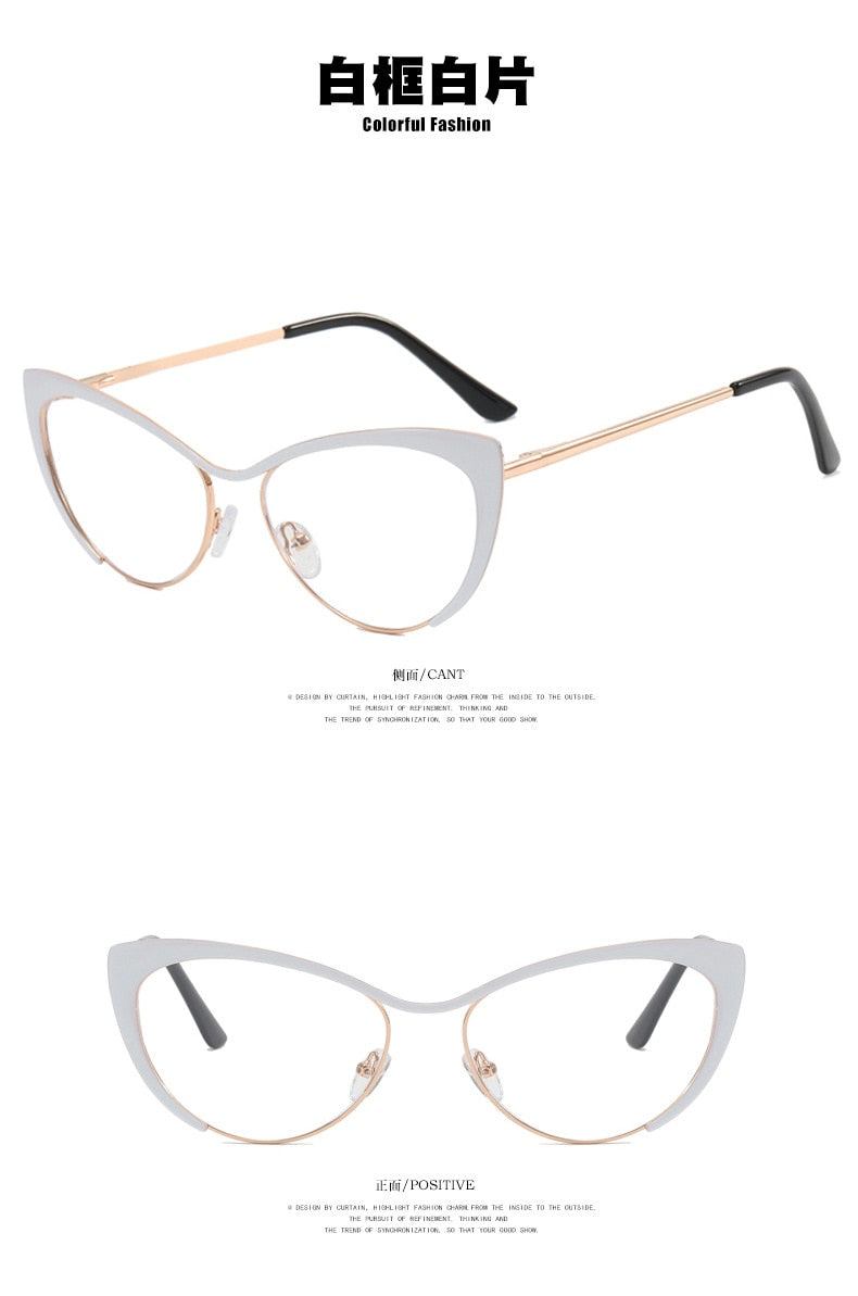 CCspace Women's Full Rim Cat Eye Alloy Eyeglasses 55033 Full Rim CCspace   