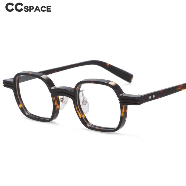 CCSpace Unisex Full Rim Square Round Acetate Punk Frame Eyeglasses 54159 Full Rim CCspace   