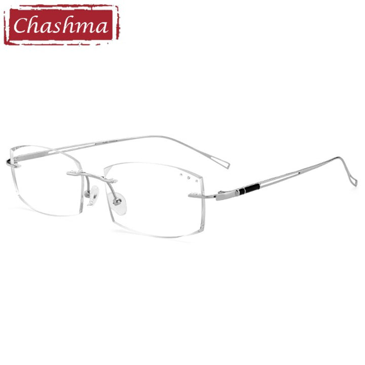Chashma Unisex Rimless Diamond Cut Titanium Frame Eyeglasses 013 Rimless Chashma Default Title  