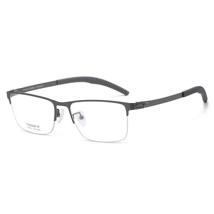 Muzz Men's Semi Rim Square IP Titanium Screwless Sport Frame Eyeglasses 1983 Sport Eyewear Muzz gray  