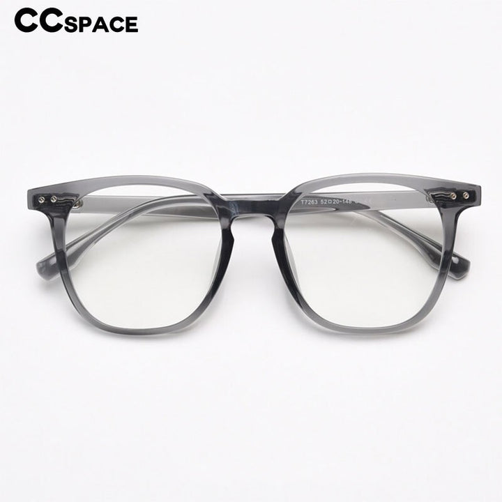 CCspace Women's Full Rim Square Tr 90 Titanium Eyeglasses 55134 Full Rim CCspace   