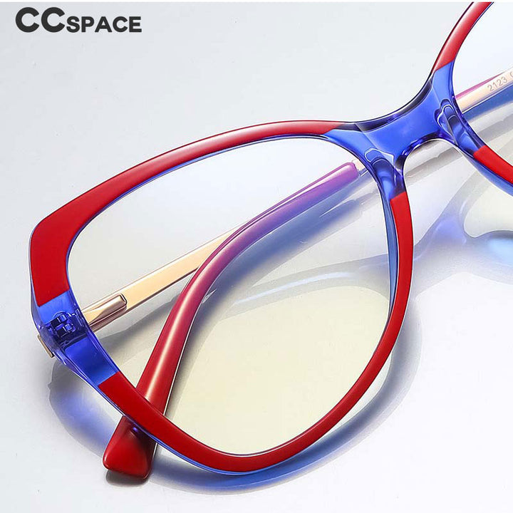 CCSpace Women's Full Rim Butterfly Tr 90 Titanium Eyeglasses 53147 Full Rim CCspace   