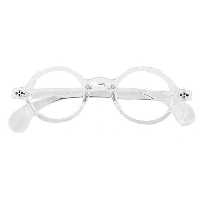 Cubojue Unisex Full Rim Small Round Tr 90 Titanium Myopic Reading Glasses 3020 Reading Glasses Cubojue photochromic 0 Transparent 