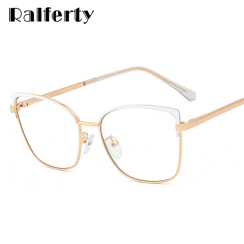 Ralferty Women's Full Rim Square Cat Eye Alloy Eyeglasses F95700 Full Rim Ralferty   