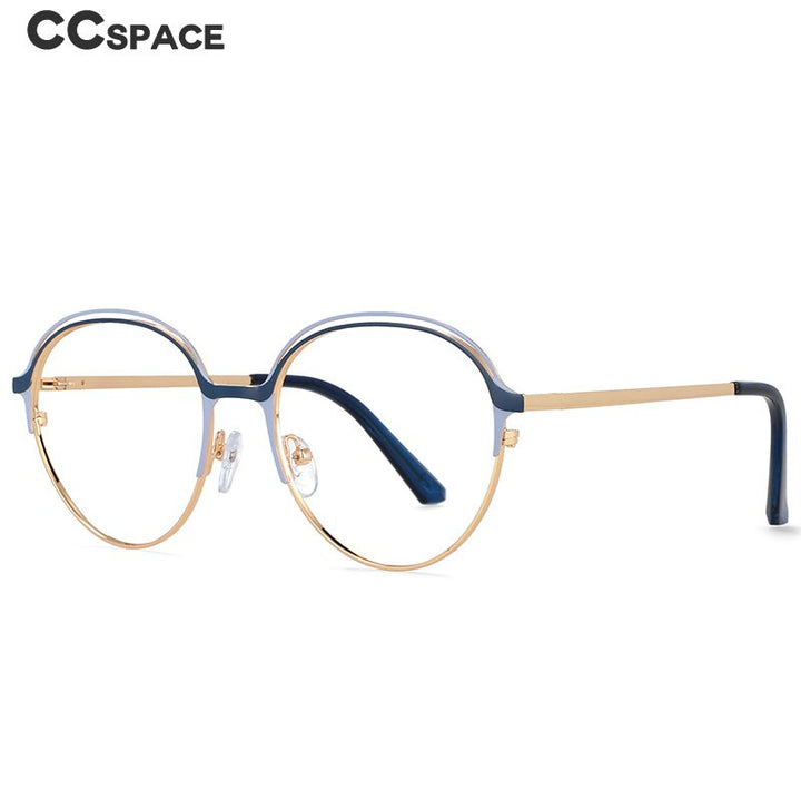 CCSpace Women's Full Rim Round Alloy Frame Eyeglasses 54559 Full Rim CCspace   