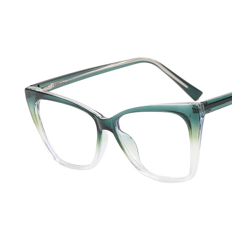 CCSpace Women's Full Rim Square Cat Eye Tr 90 Titanium Eyeglasses 54647 Full Rim CCspace China Green 